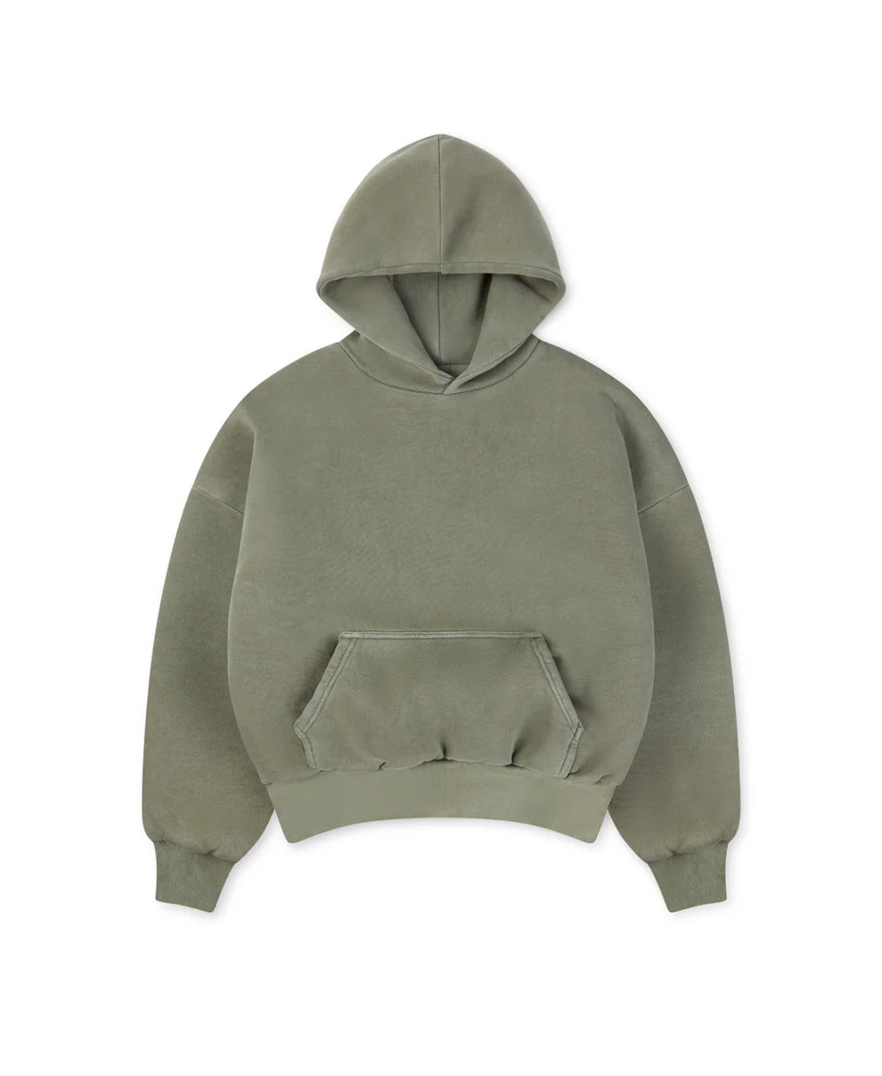 1000 GSM 'Vintage Olive' Double Hoodie