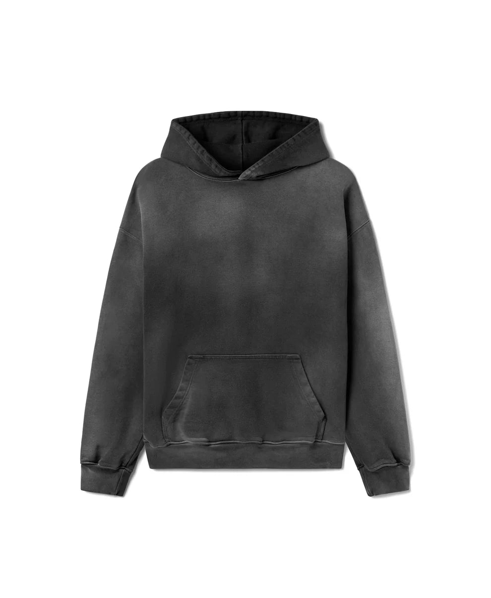 600 GSM FADED BLACK HOODIE