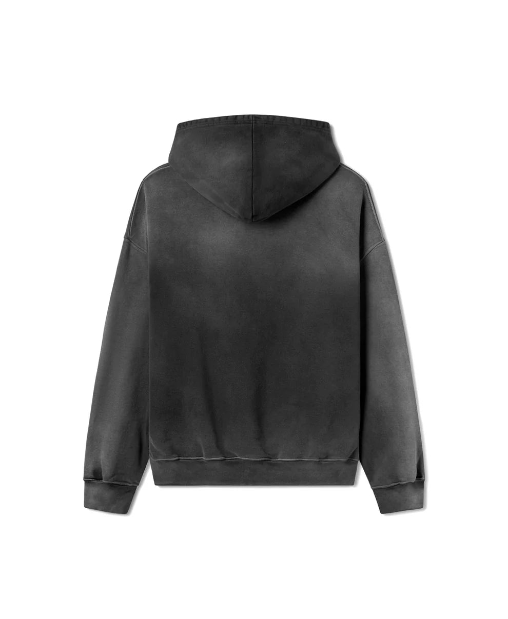 600 GSM FADED BLACK HOODIE